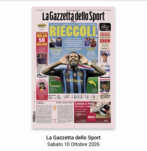 Gazzetta dello sport sabato - dello,