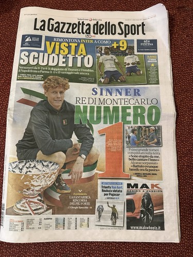 Gazzetta dello sport sinner - sport, re
